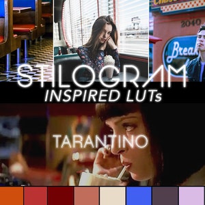 TARANTINO LUTs - Looks inspired by iconic movies Pulp Fiction, Kill Bill, Reservoir Dogs - Color grading from film palettes, 3D LUT bundle