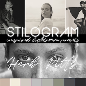 HERB RITTS-inspirerade förinställningar för Lightroom - Svartvita filter, silvergelatin, monokroma porträtt - Skrivbord och mobil | Lrtemplate, xmp, dng |