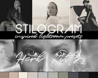 HERB RITTS inspired presets for Lightroom - BW filters, silver gelatin, monochrome portraits -Desktop & Mobile | Lrtemplate, xmp, dng |