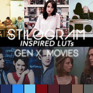 90s color LUTs inspired by cult Gen X films Heathers, Singles, Reality Bites: 3d CUBE LUT pack for Premiere Pro, DaVinci Resolve filters
