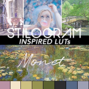 MONET-inspired LUTs - pastel palette, flat shadows for film - 3d LUT set for Premiere Pro, DaVinci Resolve & video editing for vloggers