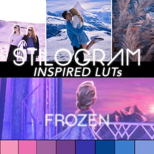 LUT pack for FROZEN&#39;s purple, blue color palette - 3d CUBE LUTs, Premiere Pro, DaVinci Resolve - Film & video filters, insta stories + more