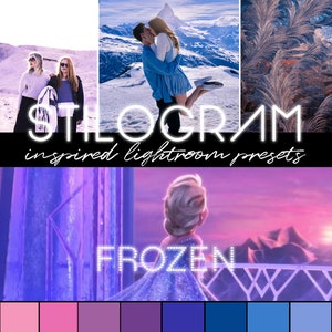 FROZEN inspired lightroom preset pack - purple and blue movie palette - Desktop & Mobile | Lrtemplate, xmp, dng |