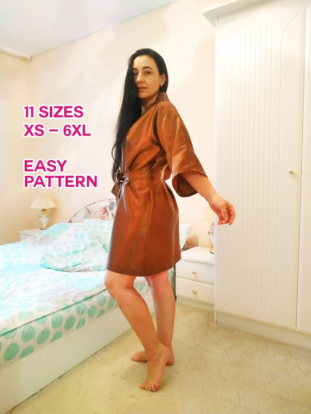 Robe Sewing Pattern PDF for Women Bathrobe Sewing Pattern Plus Size ...