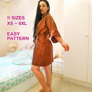 Robe Sewing Pattern PDF for Women Bathrobe Sewing Pattern Plus Size Lounge Robe Pattern Dressing Gown Morning Gown Relaxation Robe Pattern