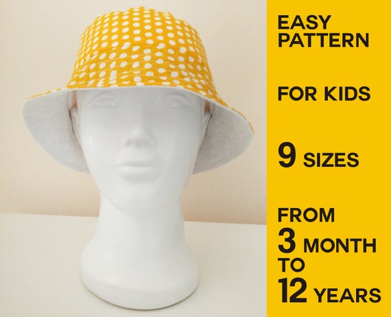 Bucket Hat Sewing Pattern PDF, Kids Bucket Hat Pattern, Baby