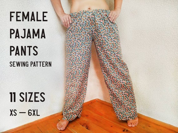 Buy Pajama Pants Sewing Pattern PDF Women Lounge Pants Sewing