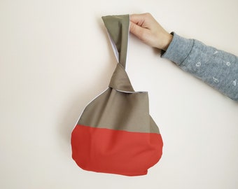 Japanese knot bag pattern, Knot Bag Sewing Pattern PDF, sewing project bag pattern, Grab bag, Reversible bag, bag pattern easy