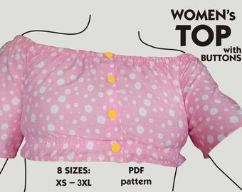 Crop Top Sewing Pattern PDF for Women Summer Top Sewing Pattern PDF off ...