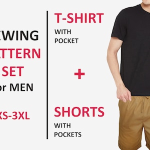 Sewing Pattern Bundle PDF - Sewing Pattern Set for Men - Men's T-Shirt Sewing Pattern PDF - Men's Shorts Sewing Pattern PDF Instant Download