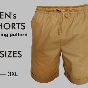 Mens Shorts Sewing Pattern PDF Short Pants with Pockets Sewing Pattern Mens Beach Shorts Sewing Pattern PDF Summer Shorts Instant Download