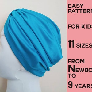 Turban sewing pattern PDF Baby Kid Toddler Infant Child Turban hat pattern Turban headband sewing pattern Turban DIY sewing tutorial PDF