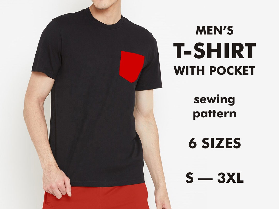 Men's Tshirt Sewing Pattern PDF Tshirt With Pocket Etsy