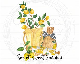 Sweet Sweet Summer Design, Spring Sublimation, Summer Sublimation Designs, Sublimation Designs, Lemon PNG, Summer PNG, Farmhouse Sublimation