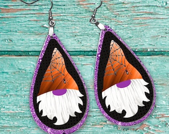 Halloween Gnome Earring Designs, Earring Sublimation Images, Earring Templates, Fall Sublimation, Drop Earrings, Halloween Earring Designs