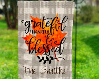 Grateful Thankful Blessed Garden Flag PNG, Fall Sublimation, Sublimation Designs, Fall Flag Sublimation, Fall PNG, Digital Download