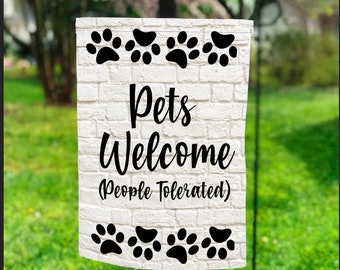 Pets Welcome Garden Flag PNG, Wiosenna sublimacja, Wzory sublimacji, Wiosna png, Garden Flag png, CYFROWE POBIERANIE