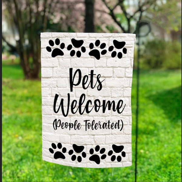 Pets Welcome Garden Flag PNG, Spring Sublimation, Sublimation Designs, Spring png, Garden Flag png, DIGITAL DOWNLOAD