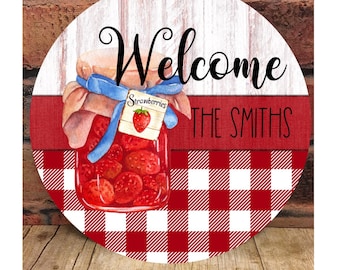 Strawberry Jam round png, Strawberry png, Summer Sublimation, Sublimation Designs, Round Door Hanger png, Digital Designs, Sublimation png