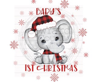 Christmas Elephant png, Baby Sublimation, Christmas png, Christmas sublimation, baby png, Elephant png, sublimation designs, plaid png