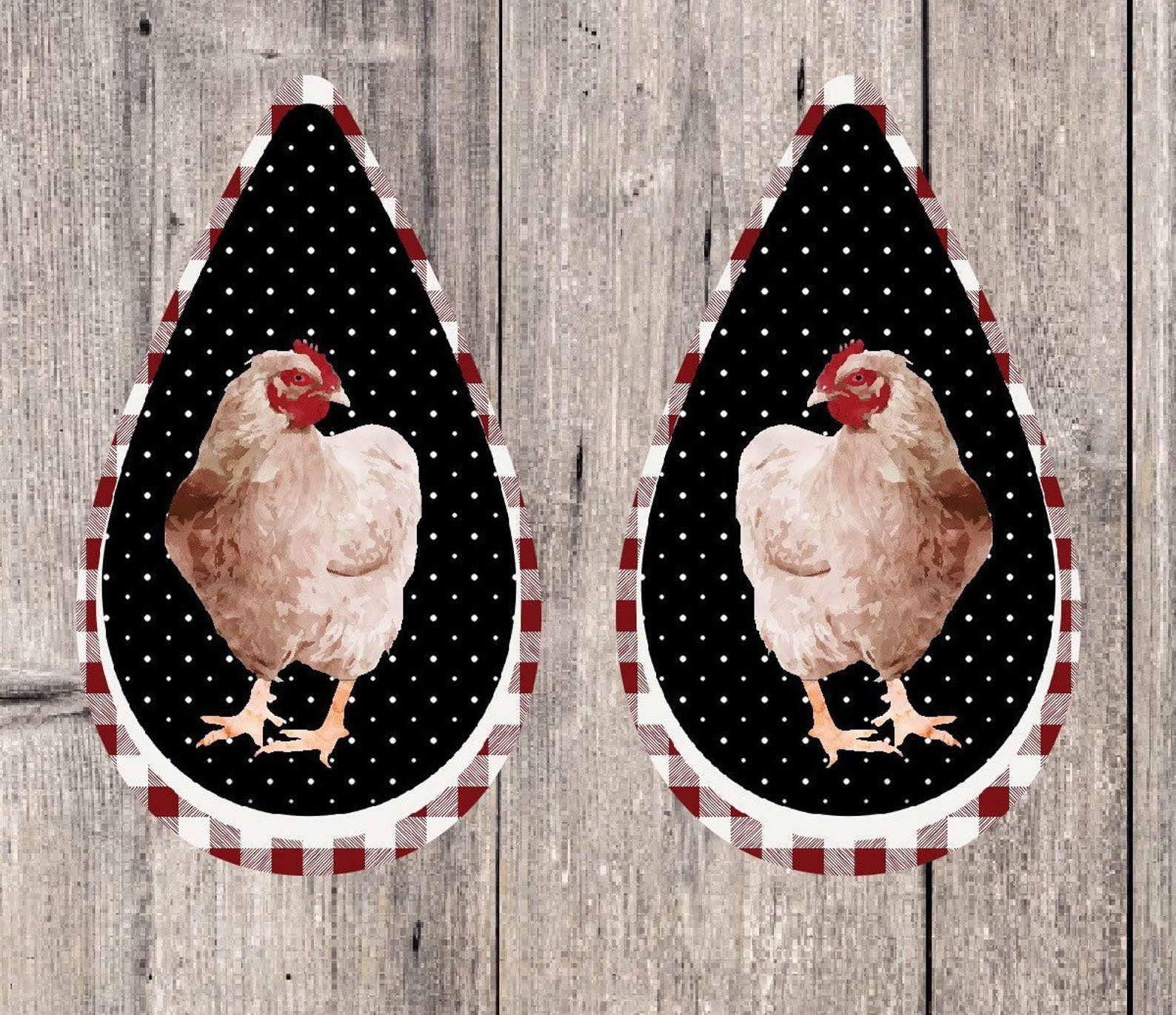 Chicken Earring Designs Earring Sublimation Images Earring Etsy