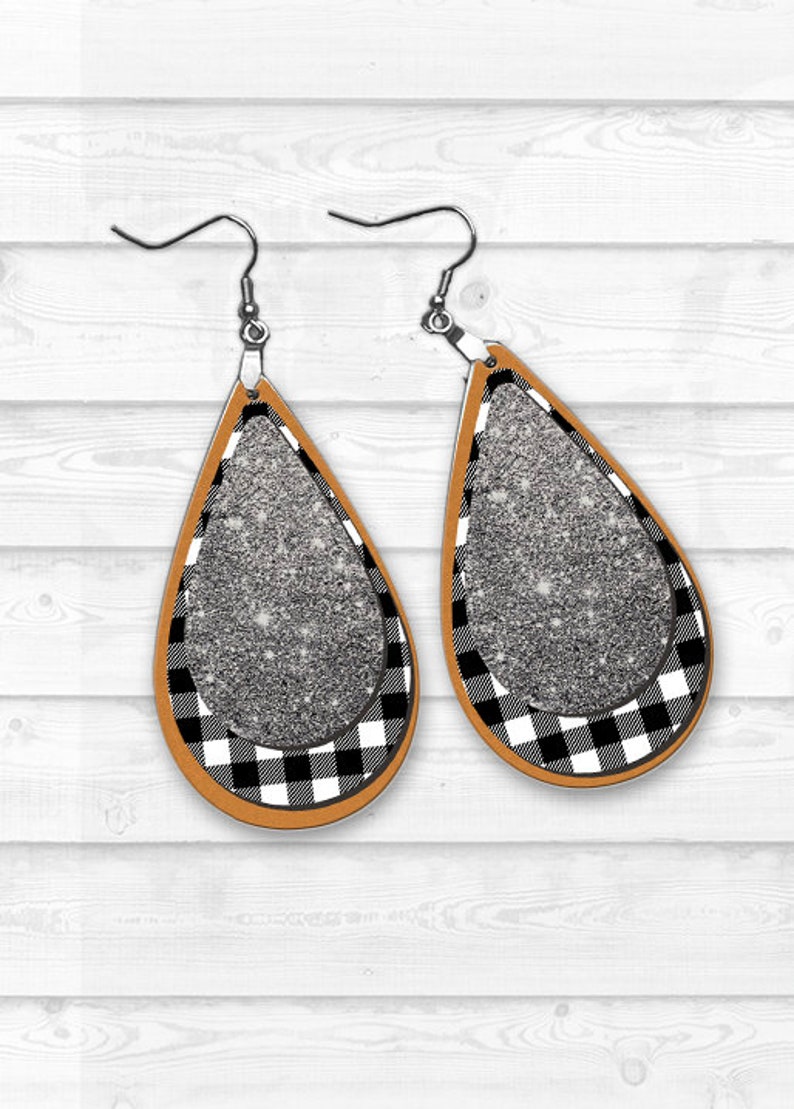 Mustard and Plaid Earring Designs Earring Sublimation Images Etsy