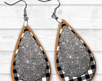 Mustard and Plaid Earring Designs, Earring Sublimation Images, Earring Templates, Fall Sublimation, Drop Earrings, Halloween Earring Designs