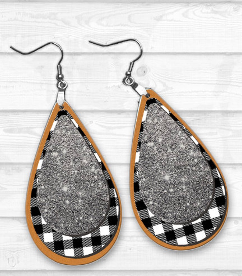 Mustard and Plaid Earring Designs Earring Sublimation Images Etsy
