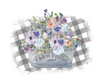 Purple Flower Tin png, Summer Sublimation, Sublimation Designs, Watercolor Flowers, Spring PNG, Easter png, Digital Download
