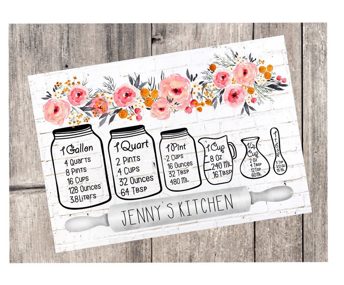 Measurement Cutting Board Design Kitchen Sublimation Images | Etsy