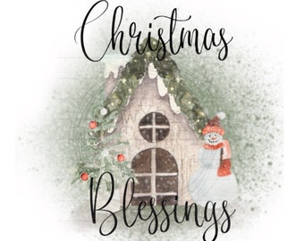 Christmas Blessings home png, Christmas Sublimation, Christmas Designs, Rustic Christmas png, Christmas PNG, Sublimation Designs