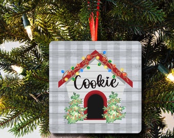 Dog House Square Ornament, Ornament Designs, Christmas Sublimation, Christmas png, Red Christmas truck, Old Truck Ornaments