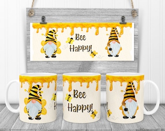 Gnome Bee mug png, Mug Sublimation, Honey Bee Mug Designs, Mug png, Sublimation Designs, Bee png, Summer sublimation, Gnome png