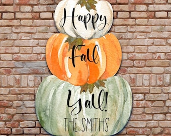 Watercolor Stacked Pumpkin Door Hanger, Fall Sublimation, Halloween Sublimation Designs, Fall Digital Download, Rustic Designs, Fall png