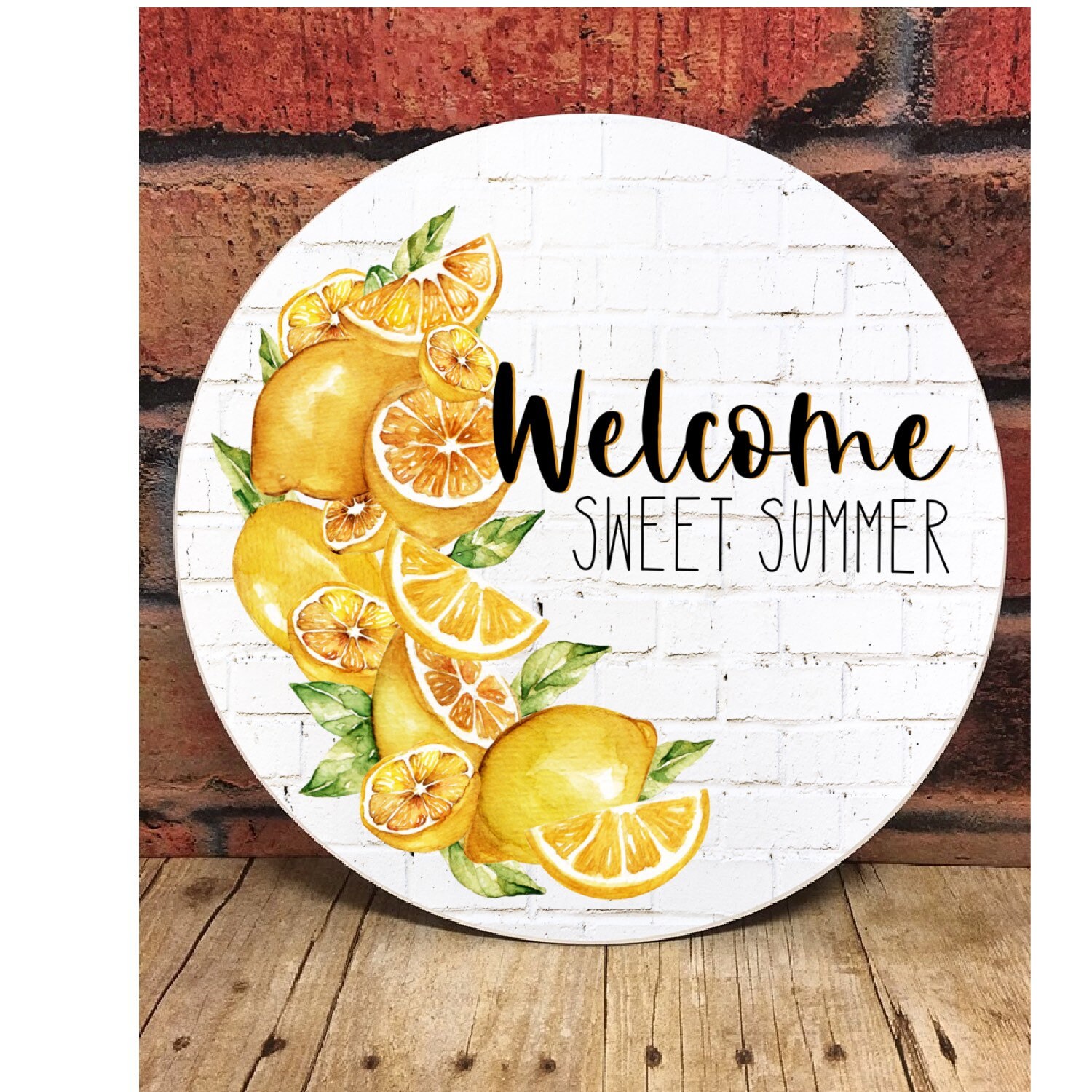 Lemon Round Door Hanger, Sublimation Door, Summer Sublimation, Sublimation Designs, Lemon Sublimation, Lemon PNG, Spring Sublimation