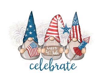 Red, White and Blue Gnome png, Summer Sublimation, 4th of July png, 4th of July Sublimation, America png, Summer PNG, Gnome png, Digital