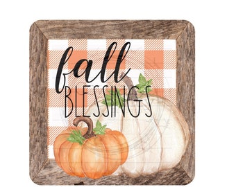 Fall Blessings 6&quot; Tiles, Scramble Tile Designs, Fall PNG, Fall Sublimation, Fall Square PNG, Sublimation Designs, Rustic Designs, Country