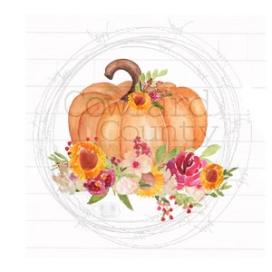 Watercolor Pumpkin  Image, Pumpkin Images, Fall Sublimation Images, Fall Digital Download, Halloween Sublimation, Thanksgiving