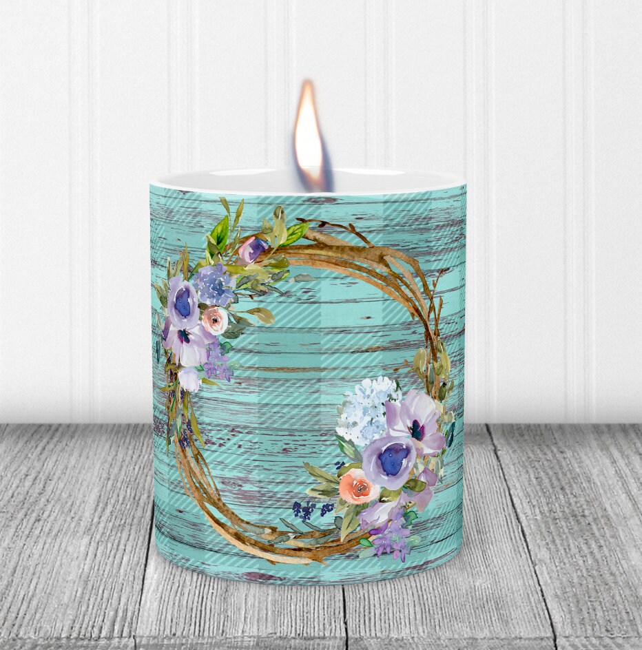 Aqua Wreath Candle Holder Png Candle Holder Sublimation Etsy