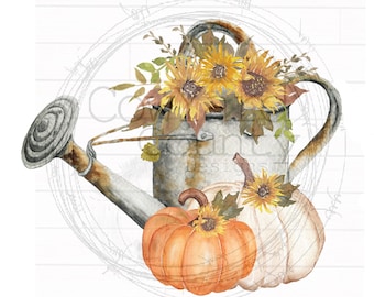 Fall Watering Can Design, Pumpkin Images, Fall Sublimation Designs, Fall Digital Download, Fall Commercial Use, Farmhouse Sublimation