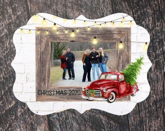 Red Truck Photo Ornament Design, Ornament Sublimation, Aluxe Ornaments, Christmas PNG, Christmas Sublimation, Ornament Sublimation, Photo