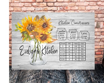 Sunflower Measurement Cutting Board Design, Kitchen Sublimation Images, Rectangle Sublimation Designs, Cutting Board Designs , Farmhouse PNG