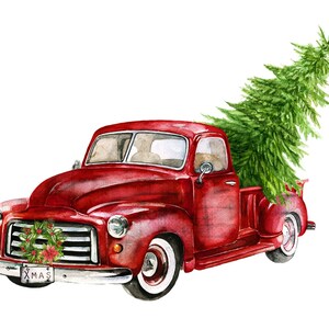 Red Truck Image, Red Truck Sublimation, Christmas Images, Christmas Sublimation Designs,Old Truck PNG, Christmas Designs, Christmas PNG