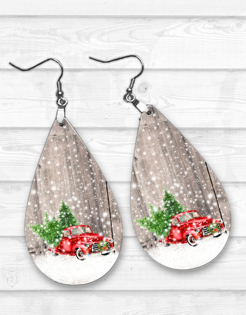 Red Truck Earring Designs Earring Sublimation Earring Etsy