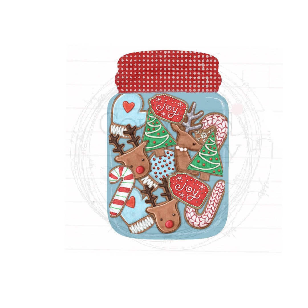 Christmas Cookie Mason Jar Design Christmas Cookie - Etsy