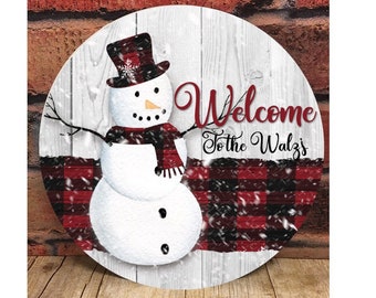 Red Plaid Snowman Door Hanger, Christmas Sublimation, Winter Sublimation, Digital Downloads, Christmas png, Snowman png, Sublimation Designs