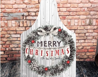 Christmas wreath cattle tag Door Hanger, Slinging Arrow, Sublimation Designs, Christmas png, Digital Downloads, Christmas Sublimation