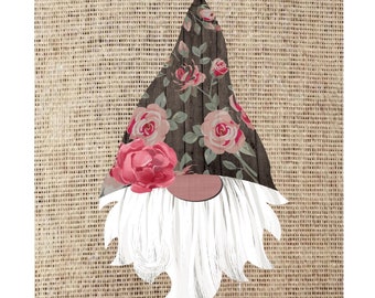 Floral Gnome Door Hanger Designs, Spring Door Hanger, Door Hanger Templates, Spring Sublimation, Gnome  Downloads PNG File, Wood Floral
