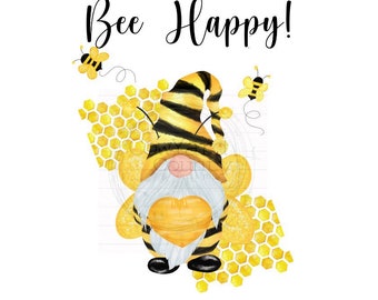 Honey Bee png, Spring png, Sublimation designs, spring sublimation. bee png, bee happy png, gnome png, honey bee designs, bee sublimation