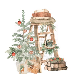 Christmas ladder png, Christmas Images, Christmas Sublimation, Old Truck PNG, Christmas png, Farm PNG, Sublimation Designs, Digital image 1